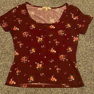 Maroon Tight Flower Shirt